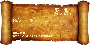 Réz Márta névjegykártya